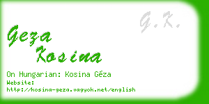 geza kosina business card